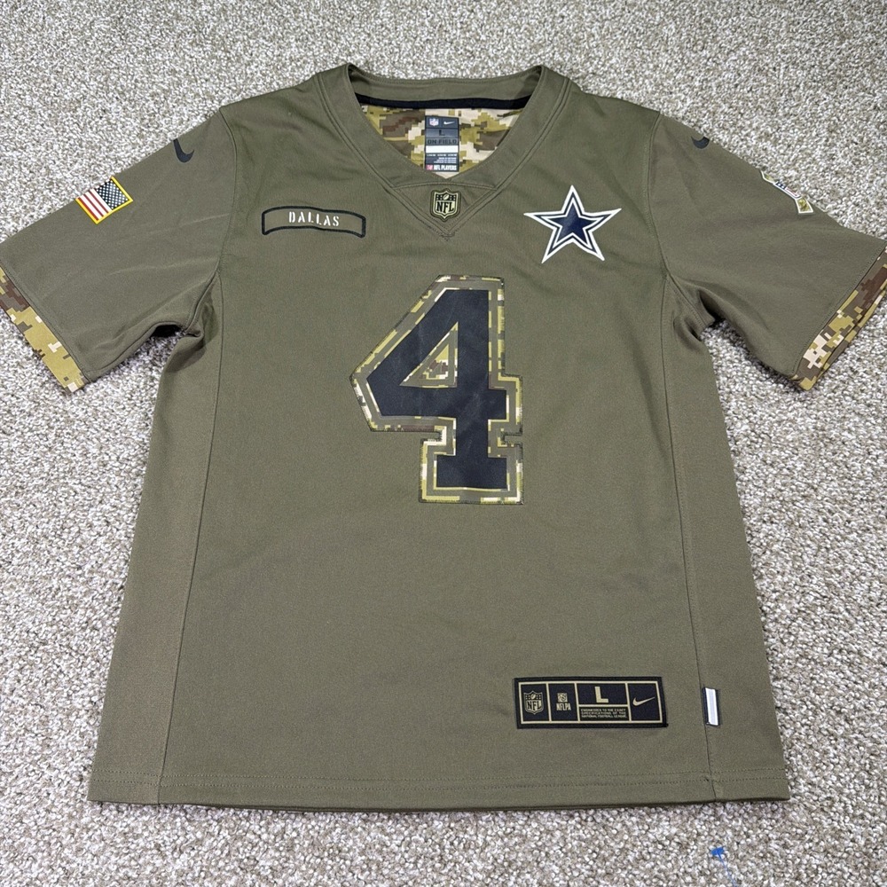 Nike Dak Prescott Military Jersey On Field Size Youth Large Or Women's Small